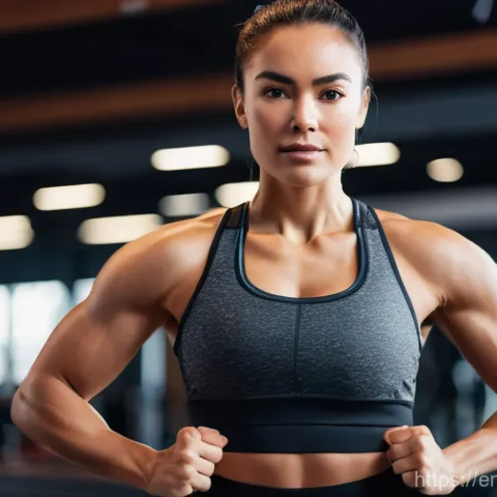 H M 액티브웨어 추천 - A dynamic, athletic woman in her late 20s is captured mid-movement during a high-intensity interval ...