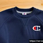Home 22 챔피언 Campion 스웨트셔츠 추천 - A close-up, high-resolution image of a classic Champion Reverse Weave crewneck sweatshirt displayed ...