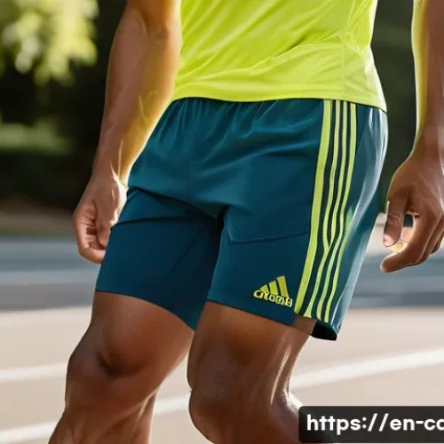 Home 32 아디다스 클라이마쿨 쇼츠 리뷰 - A close-up, dynamic shot of a male athlete wearing Adidas ClimaCool shorts with visible mesh ventila...